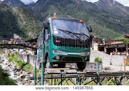 Bus Replica On A Platform