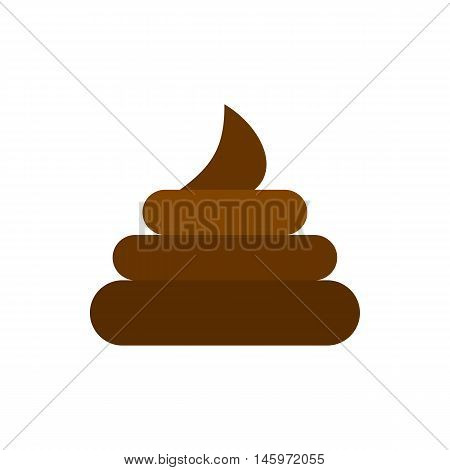 Turd icon in flat style isolated on white background. Joke symbol vector illustration