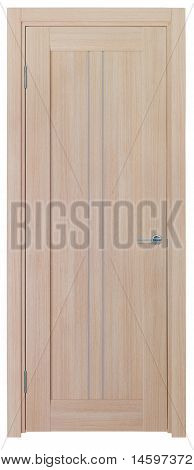 Wooden Door On A White Background