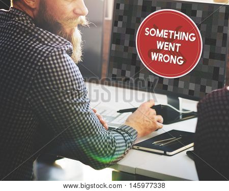 Error Something Went Wrong Under Construction Concept