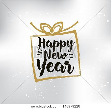 Happy New Year 2017 text design. Vector logo, typograpy. Usable as banner, greeting card, gift package etc.