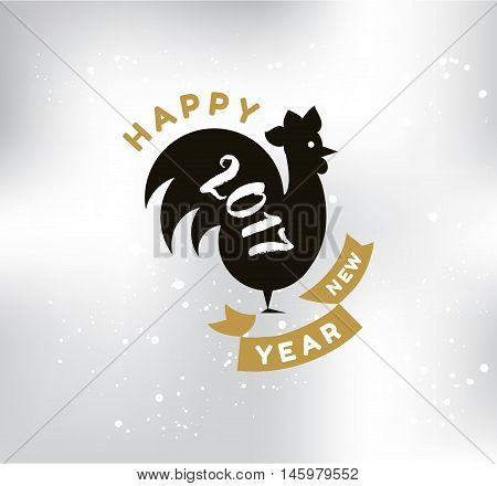 Happy New Year 2017 text design. Vector logo, typograpy. Usable as banner, greeting card, gift package etc.