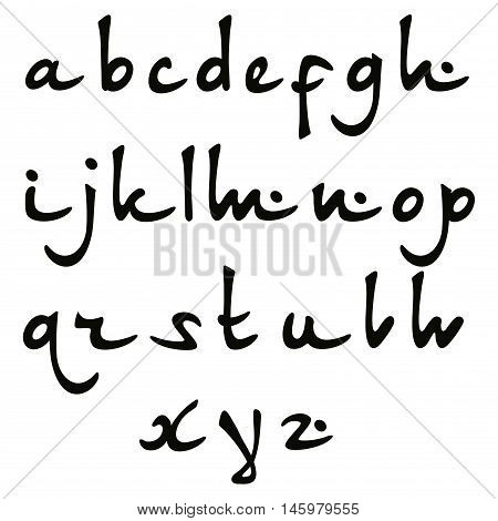 Vector Oriental font hieroglyph. Stylized English alphabet