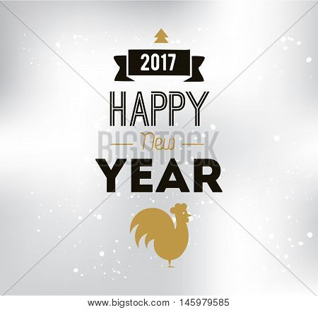 Happy New Year 2017 text design. Vector logo, typograpy. Usable as banner, greeting card, gift package etc.
