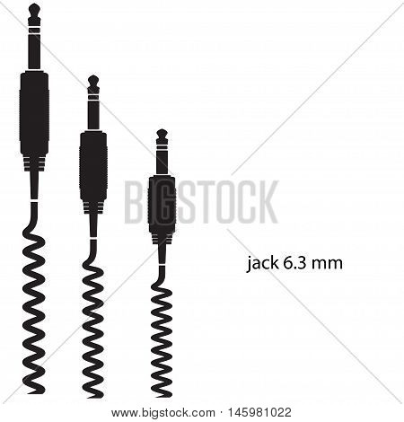 jack a cable on a white background. Vector illustration