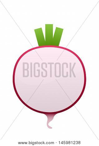 bright juicy radish cartoon over white background isolated
