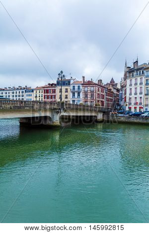 Old Houses Along Nive River, Bayonne