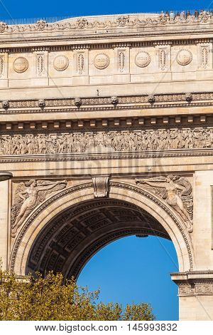 Arc de Triomphe (1808) in Paris France