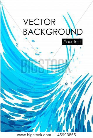 Blue water modern web background, brochure cover