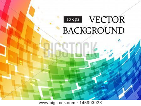 Abstract multicolored and white geometric curve background