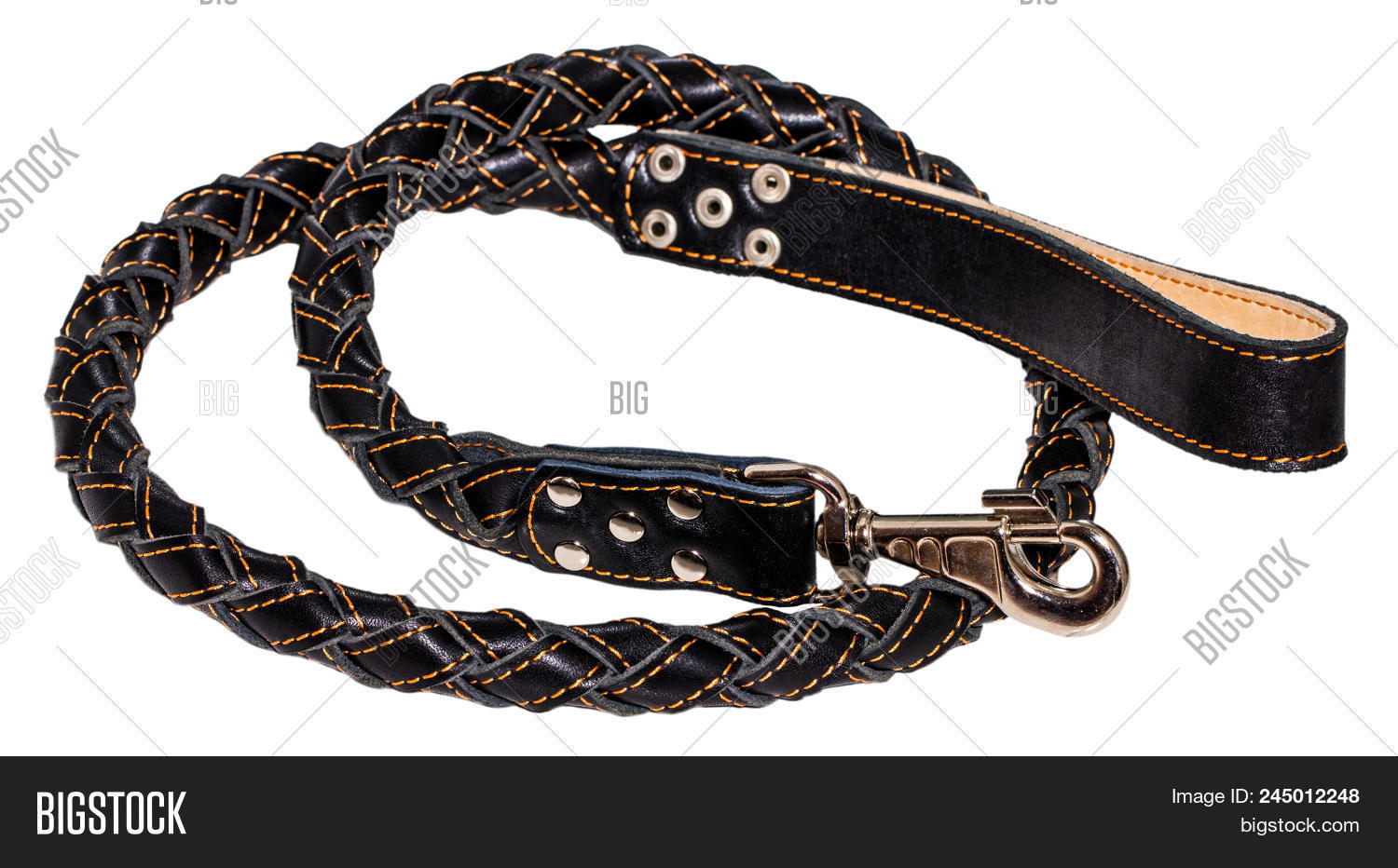 Sport Style Midnight Black Leather Leash main image 1