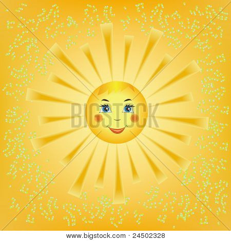 Desenho animado sorridente sol