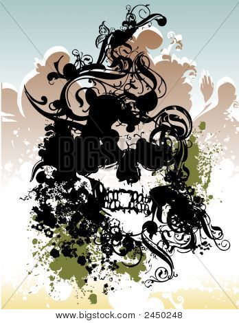 Spaltter Punk Skull Illustration