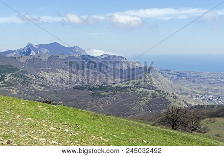 View Of The Surrounding Mountains From The Top Of The Mountain Ai-georgiy (manjil), The Western Tip 