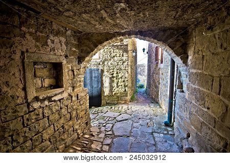 Stone Town Of Groznjan Old Street Passage, Istria, Croatia