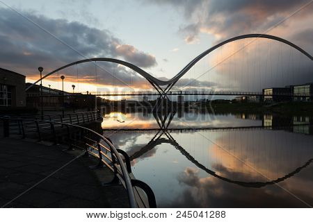 Sunset At The Infinity Bridge Crossing The River Tees At Stockton-on-tees