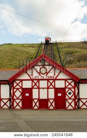 Saltburn Cliff Lift Located At Saltburn-by-the-sea Cliff