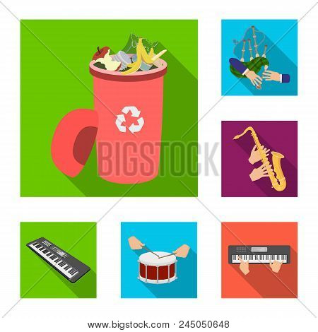Manipulation By Hands Flat Icons In Set Collection For Design. Hand Movement Vector Symbol Stock  Il