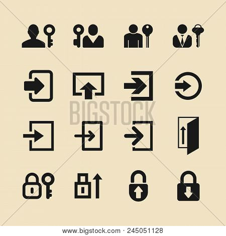 Set Of Menu Login Vector Icons For Site