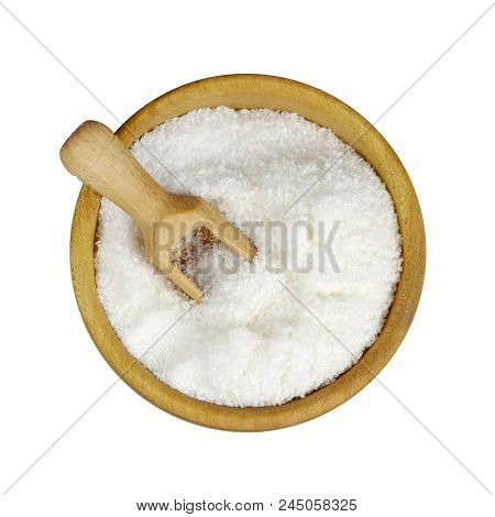 Coconat Flakes In A Bowl Isolated On White Background