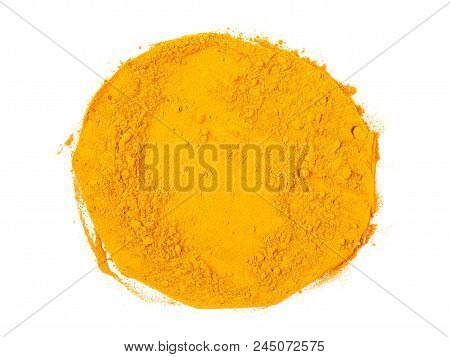 Turmeric Powder (curcuma) Isolated On White Background. Herbal