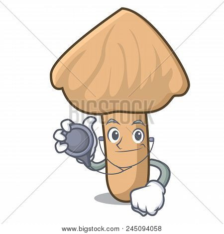 Doctor Inocybe Mushroom Character Cartoon Vector Illustration