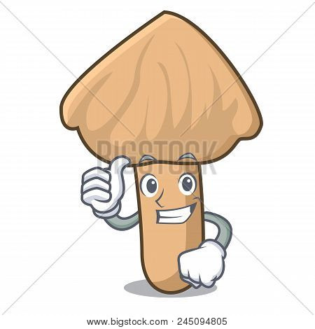 Thumbs Up Inocybe Mushroom Character Cartoon Vector Illustration