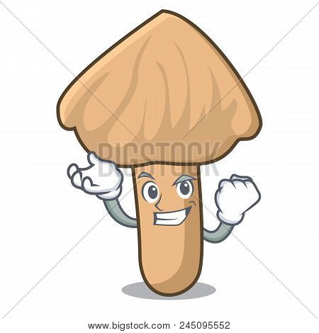 Successful Inocybe Mushroom Character Cartoon Vector Illustration