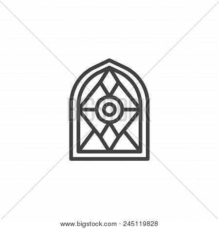 Stained Glass Window Outline Icon. Linear Style Sign For Mobile Concept And Web Design. Vintage Wind