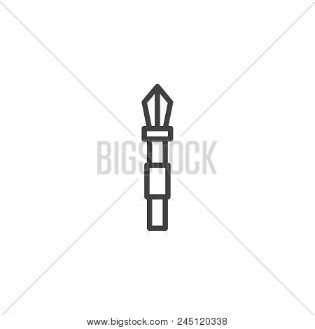 Medieval Spear Outline Icon. Linear Style Sign For Mobile Concept And Web Design. Spear Weapon With 