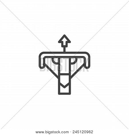 Battle Crossbow With Arrow Outline Icon. Linear Style Sign For Mobile Concept And Web Design. Ancien