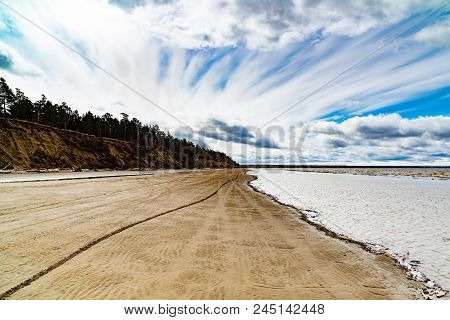 Spring Landscape. The Ob Reservoir. Russia, Siberia, The Novosibirsk Region.