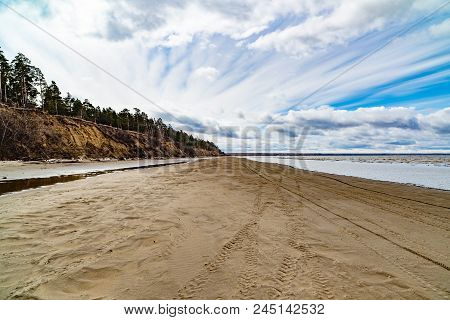 Spring Landscape. The Ob Reservoir. Russia, Siberia, The Novosibirsk Region.