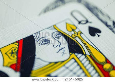 Queen Of Spades Macro, Fortune-telling Cards. Mystic Card Ritual, Prediction Of Female Love Fortune,