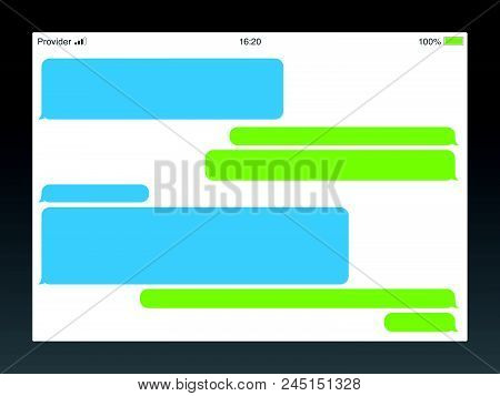 Messenger Short Message Service Bubbles. Text Chat Sms Boxes. Empty Messaging Bubles Template.