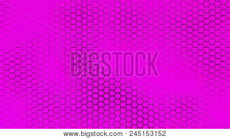 Beautiful Purple Hexagrid Background With Waves. Honeycombs