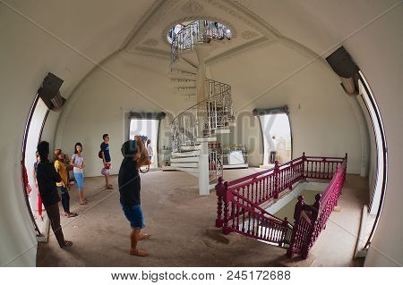 Vientiane, Laos - April 22, 2012: Unidentified People Visit Patuxay Victory Monument In Vientiane, L