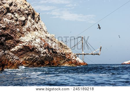 Panoramic View Of The Pier For Guano Ships, In The Islas Ballestas, Paracas Peninsula, Peru