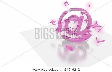 광택 층에 기호 @ 3d 폭발 핑크