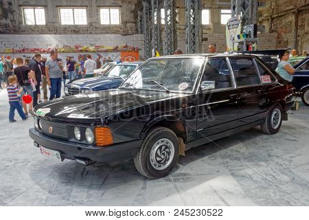 Kharkiv, Ukraine - May 19, 2018: Retro Car Black Tatra T-613 Manufactured In 1992 Is Presented At Th