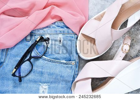Fashionable, New Clothes, Sandals And Accessories. Fashion & Style.