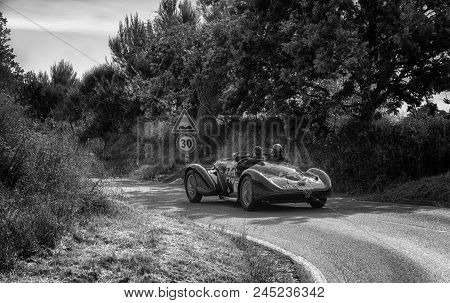 Pesaro Colle San Bartolo , Italy - May 17 - 2018 : Alfa Romeo 6c 2300 B Mm Spider Touring	1938 Old R