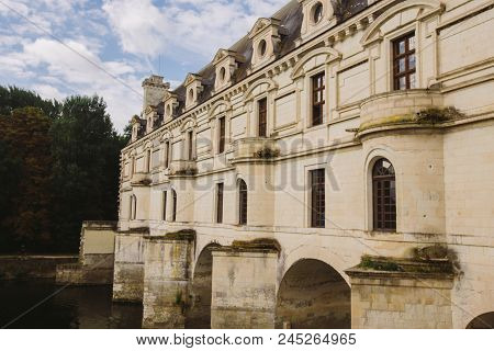 July 23, 2017 The Castle Of Chenonceau. France. The Facade Of The Medieval Castle Of Ladies. The Roy