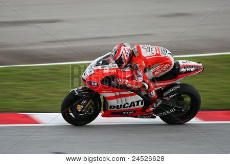 SEPANG, MALAYSIA - 21. oktober: MotoGP rytter Nicky Hayden tester sin cykel under den frie praksis ses