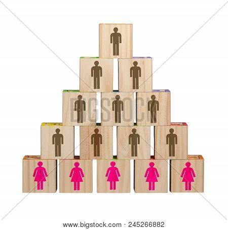 Isolated Image Of Traditional Male Dominated Organization Chart With Women In Menial Roles Made From