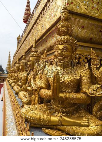 The Golden Giant, Sculpture In The Royal Crematorium Of King Rama Iv