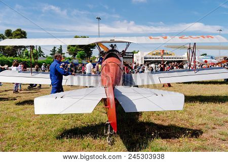 Madrid, Spain - June 3, 2018:  Consolidated Fleet 10 From 1930 During Air Show Of Historic Aircraft 