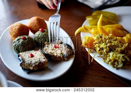 Georgian Cuisine In Restaurant In Tbilisi