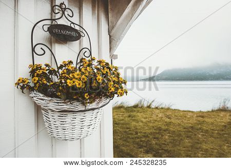 Welcome Flowers Design Decoration House Entrance Cozy Scandinavian Exterior