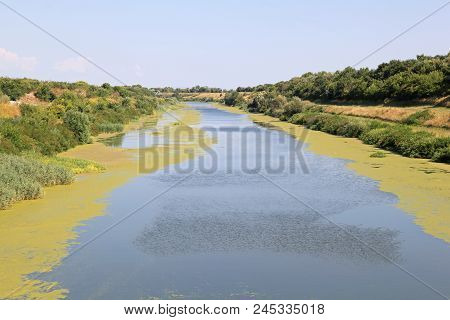Artificial Water Way Canal In Vojvodina Serbia